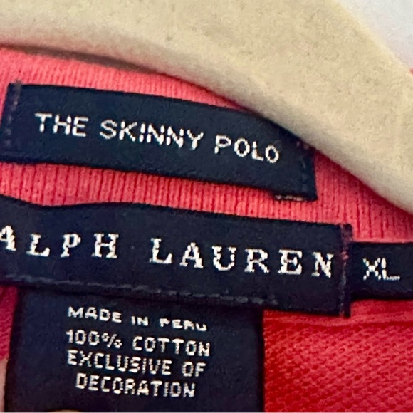 Ralph Lauren Women’s Pink Skinny Polo Shirt Size XL | Classic Fit - Picture 3 of 6
